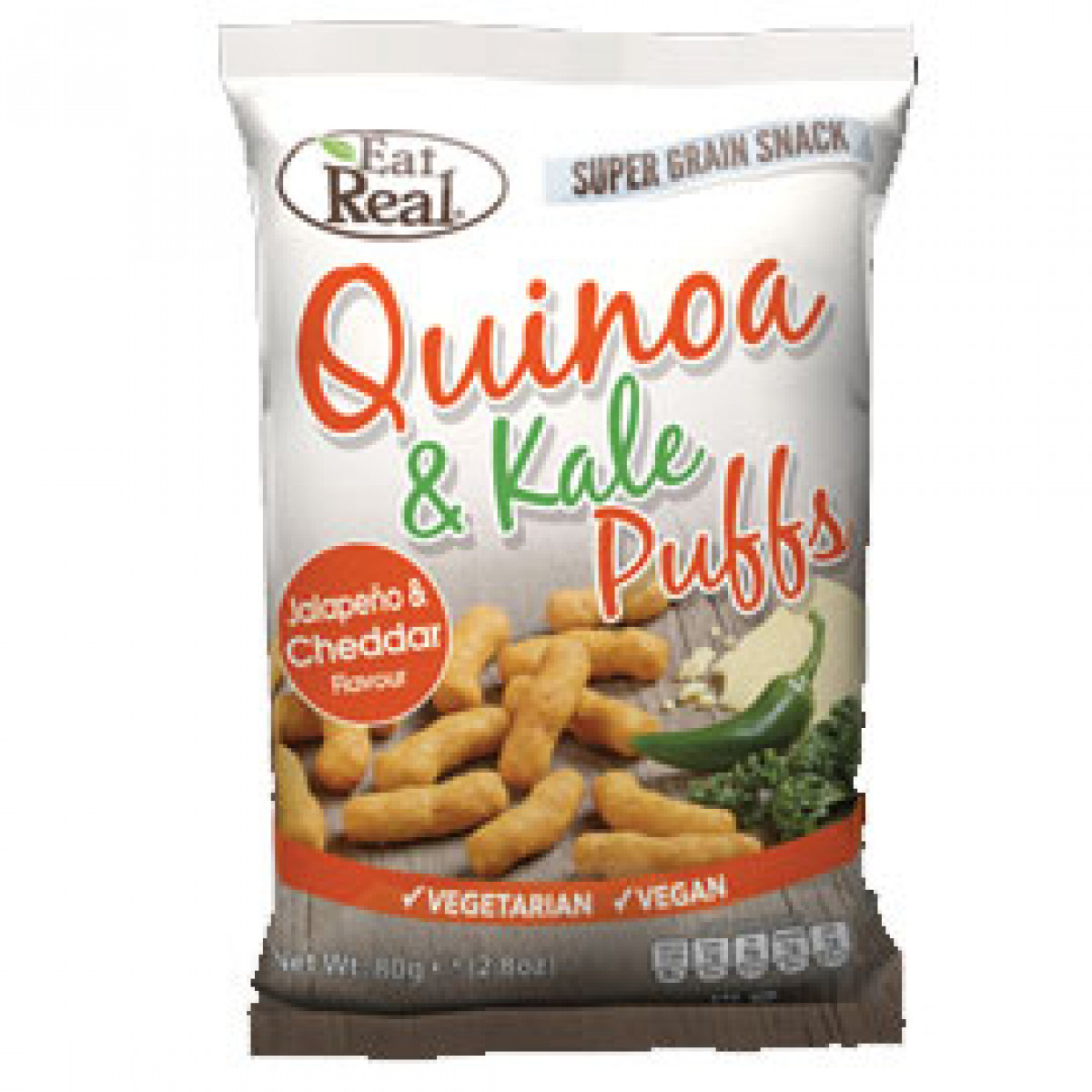 Product picture for Quinoa & Kale Puffs White Cheddar & Jalapeno